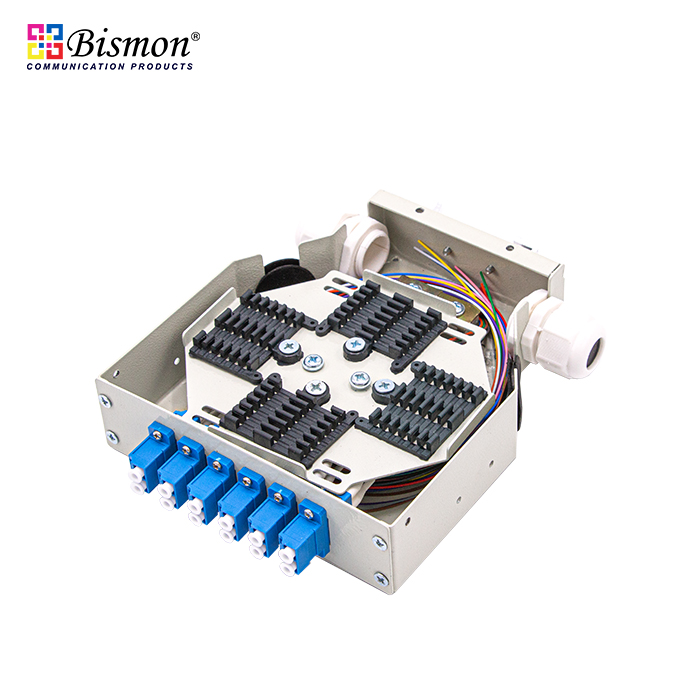 DIN-Rail 12 Core LC Duplex Wall Box fiber optic+LC Adapter Single-mode